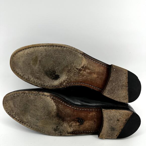 Mezlan Santander Tassel Loafer Shoes Slip On Leather Flat Heeled Black US 10